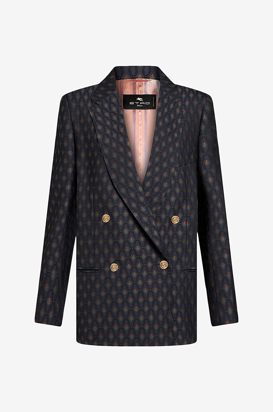 Art Nouveau double-breasted jacquard blazer