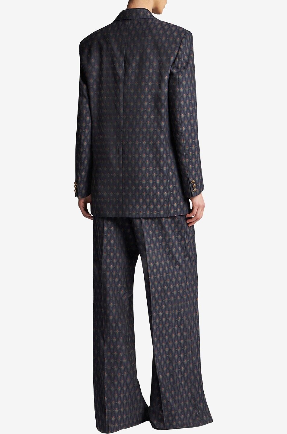 Art Nouveau double-breasted jacquard blazer