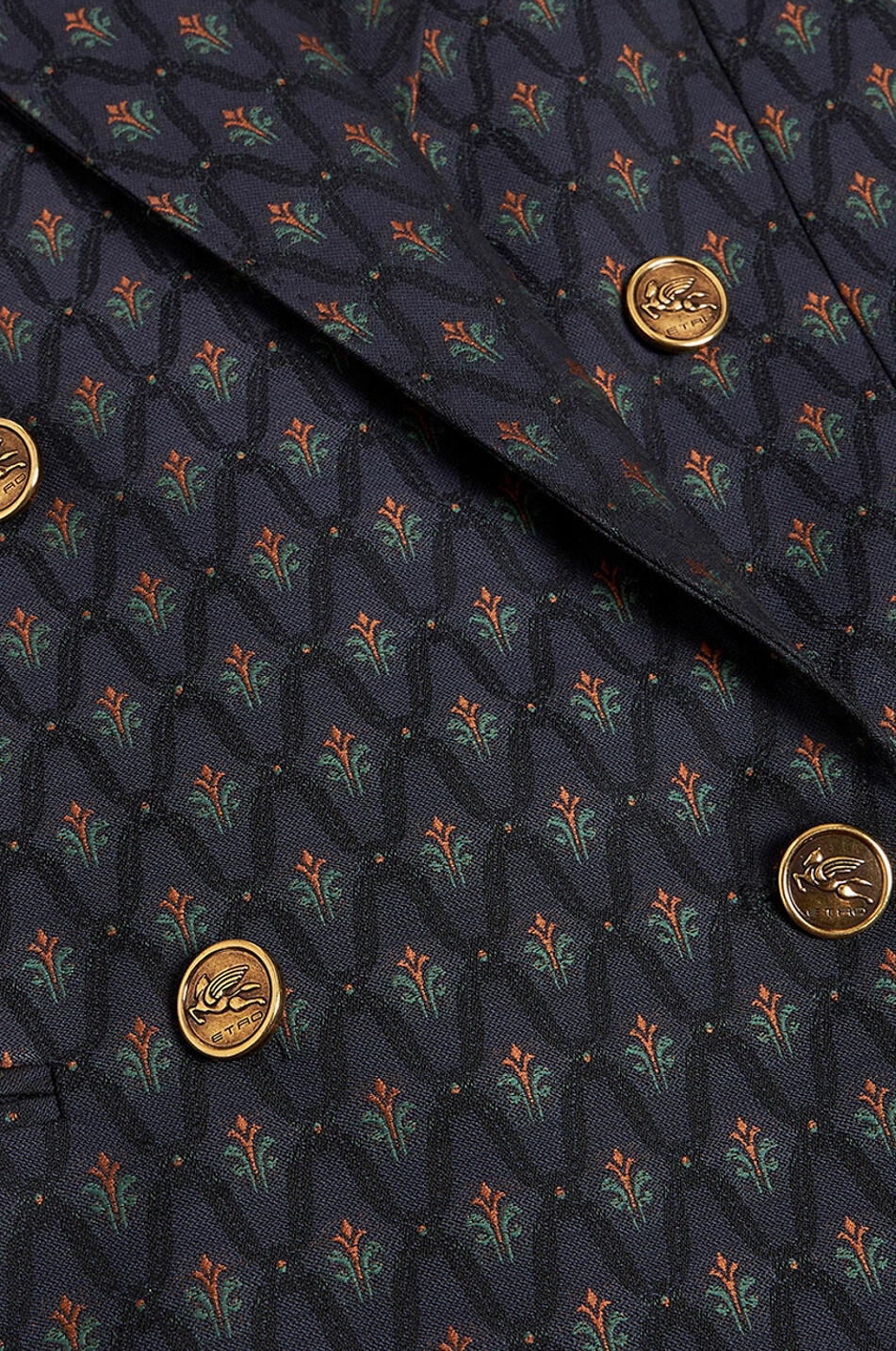 Art Nouveau double-breasted jacquard blazer