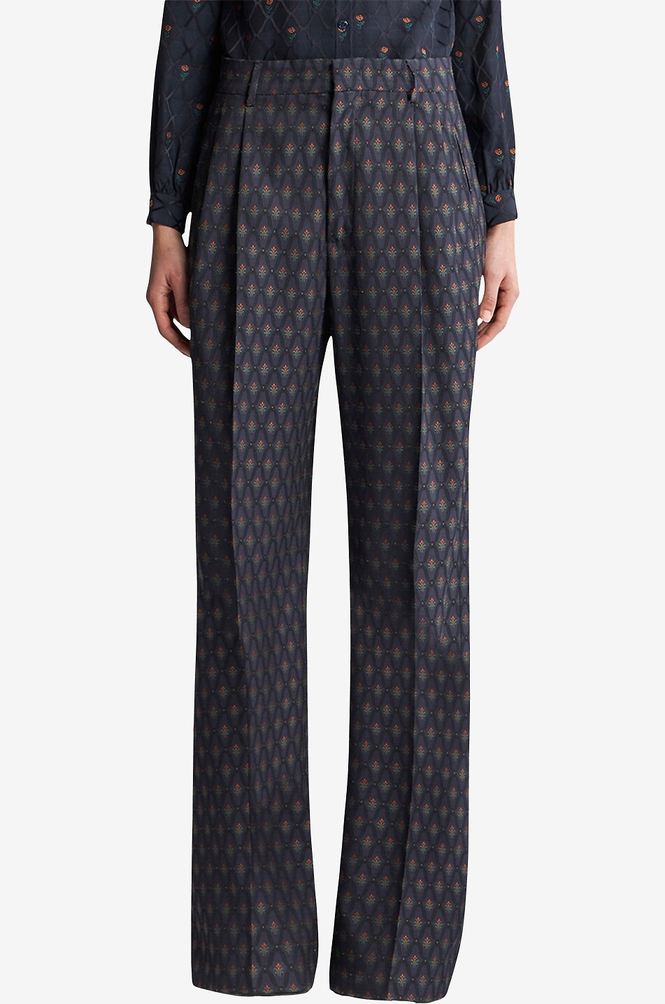 ETRO Pantalon large en jacquard Art Nouveau Femme BLEU FONCE 2