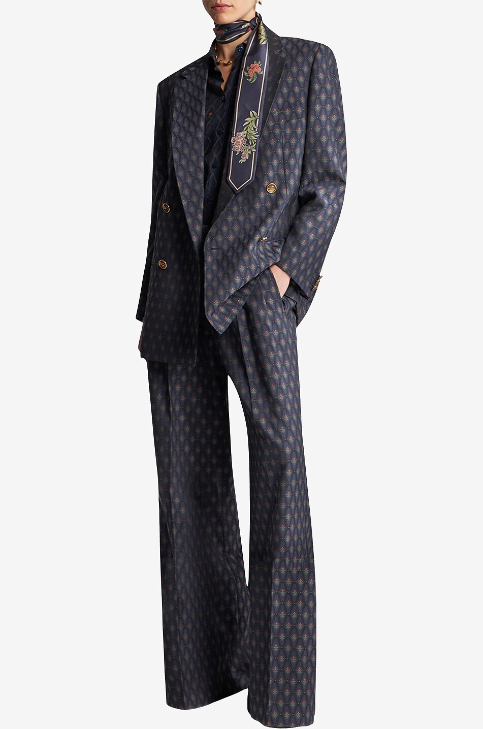 ETRO Pantalon large en jacquard Art Nouveau Femme BLEU FONCE 4