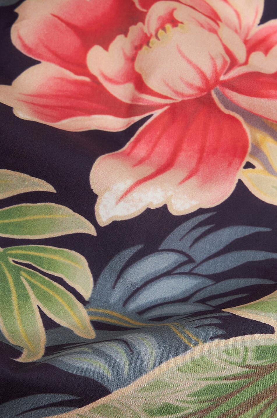 Chemise cintrée en popeline stretch à motif floral