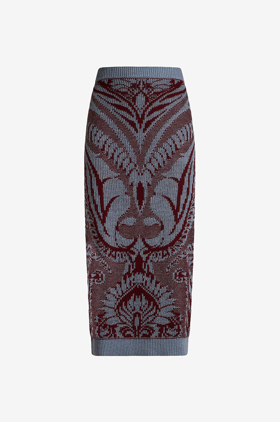 Midi-Strick-Schlauchrock Paisley Intarsia