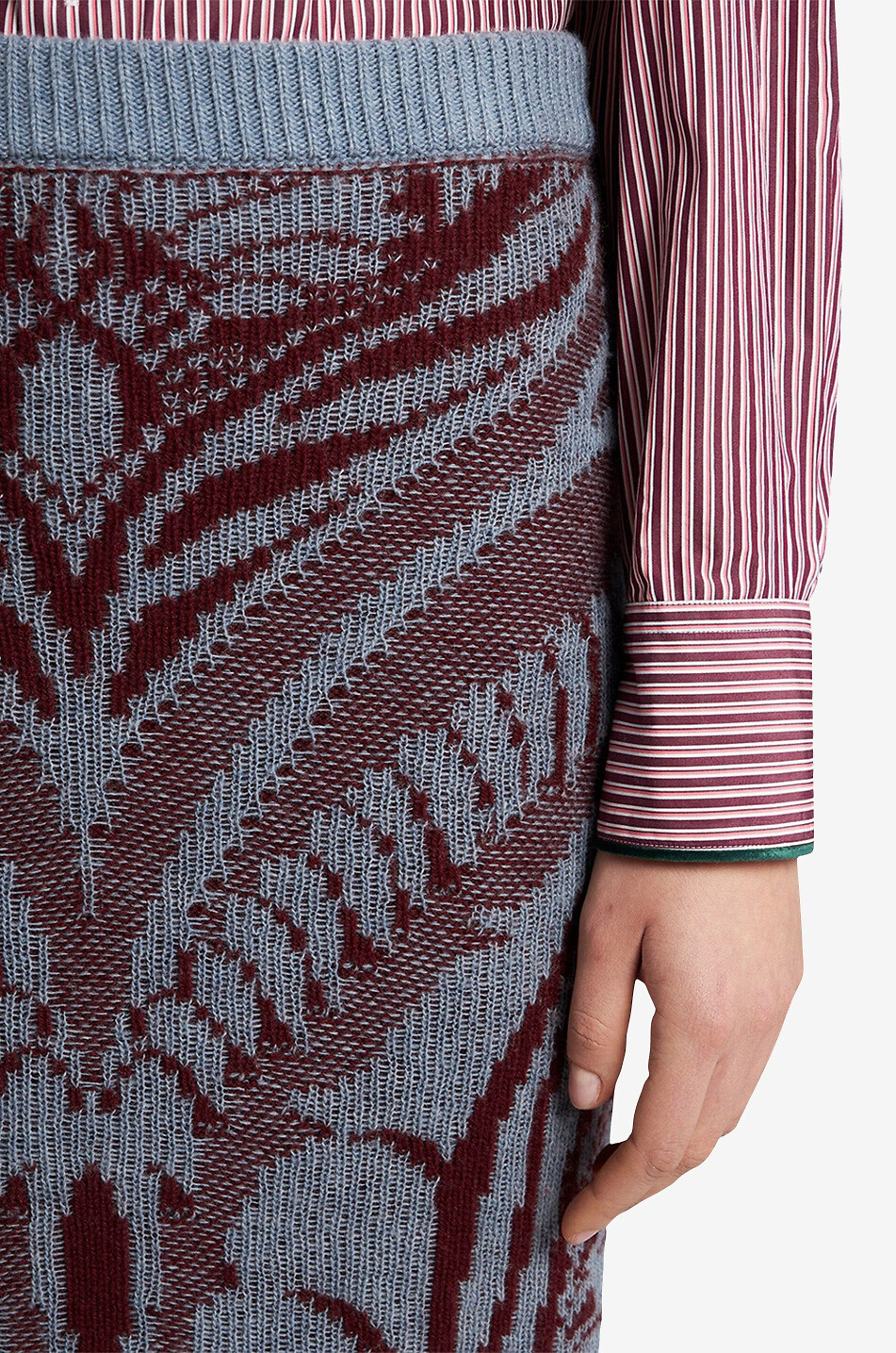 Midi-Strick-Schlauchrock Paisley Intarsia
