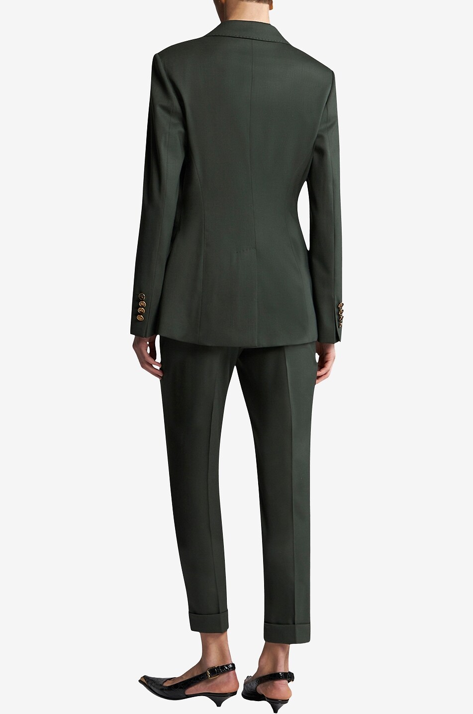 Blazer à boutonnage simple en sergé de laine