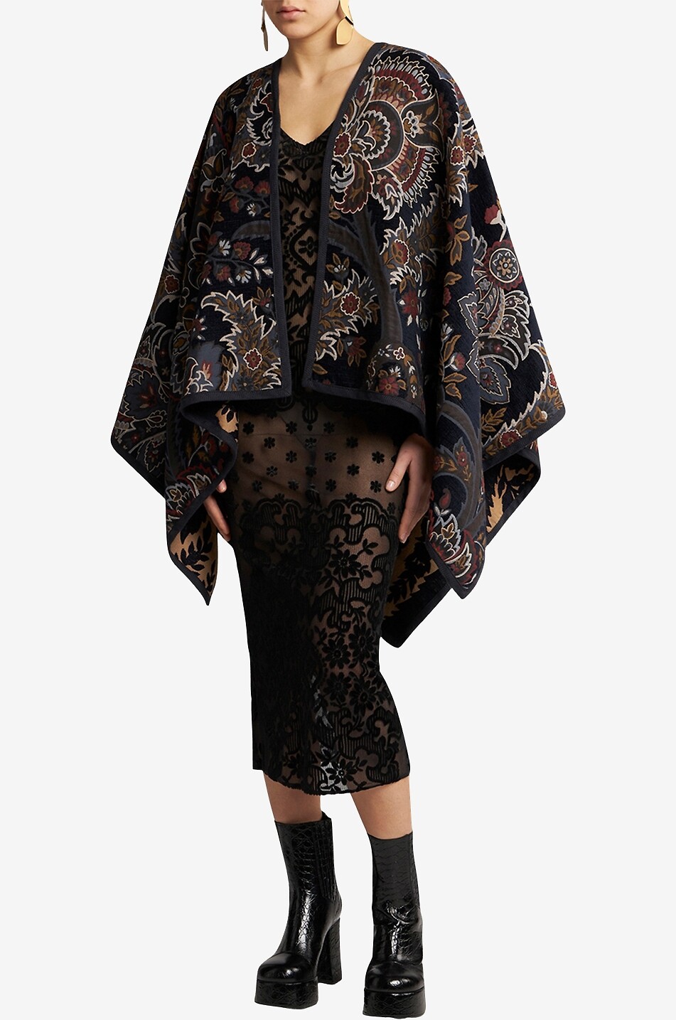ETRO Wende-Cape aus Jacquard mit Blatt- und Paisleymustern Damen BUNT 3