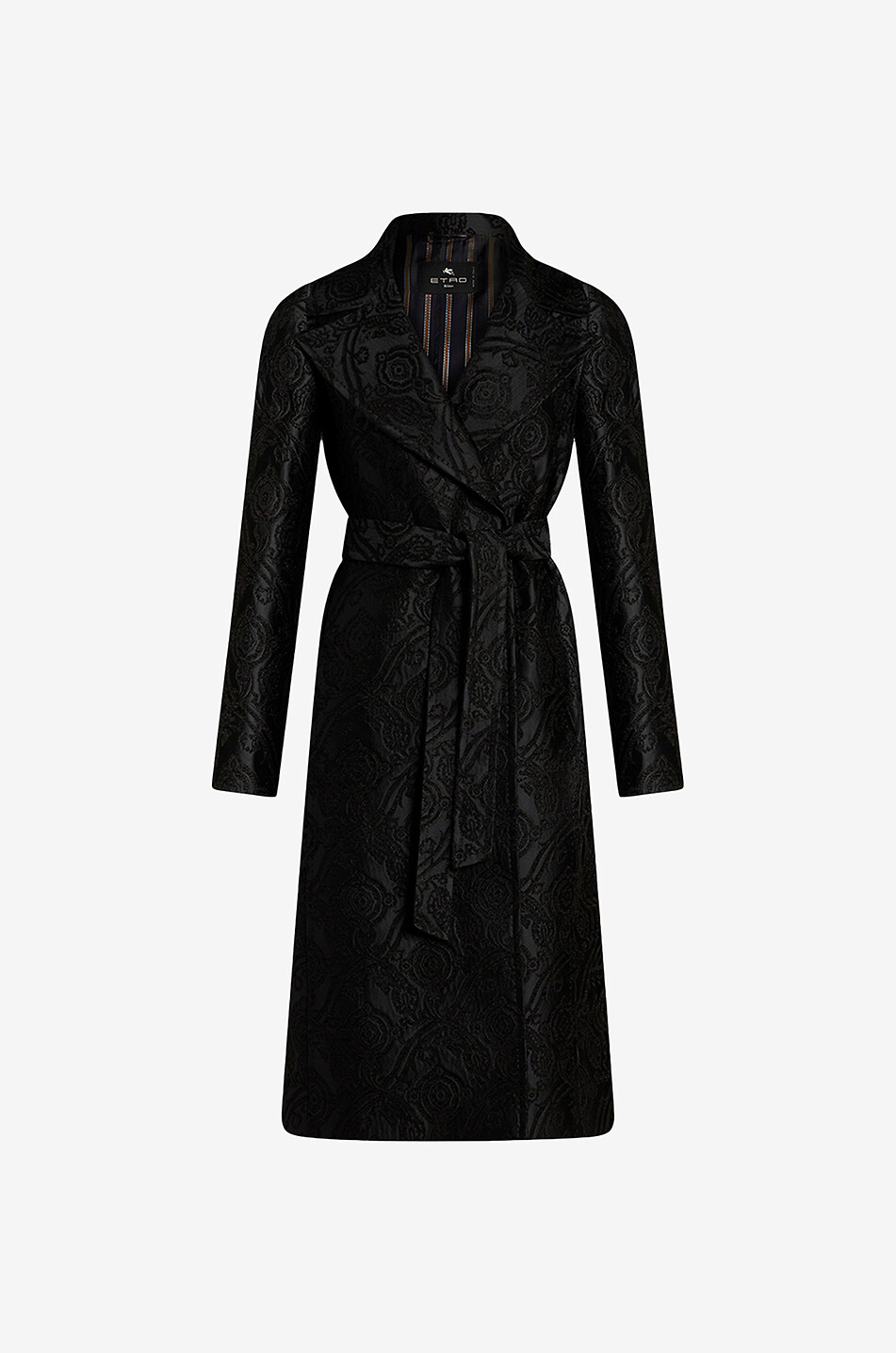 Dreiviertelmantel aus satiniertem Paisley-Jacquard