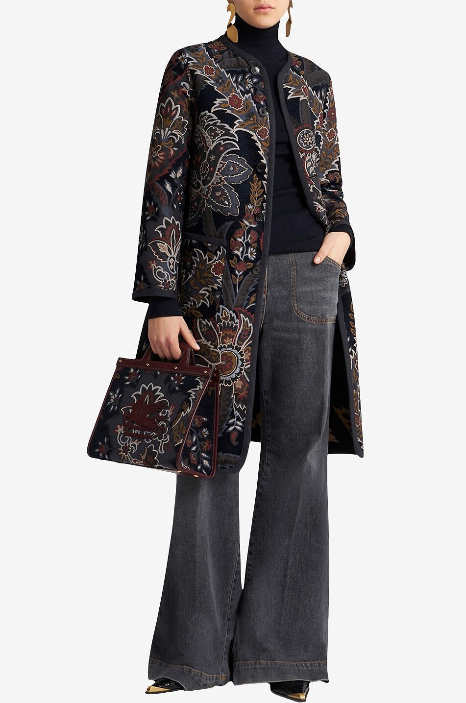 ETRO Leichter Dreiviertelmantel aus Brokat Damen BUNT 4