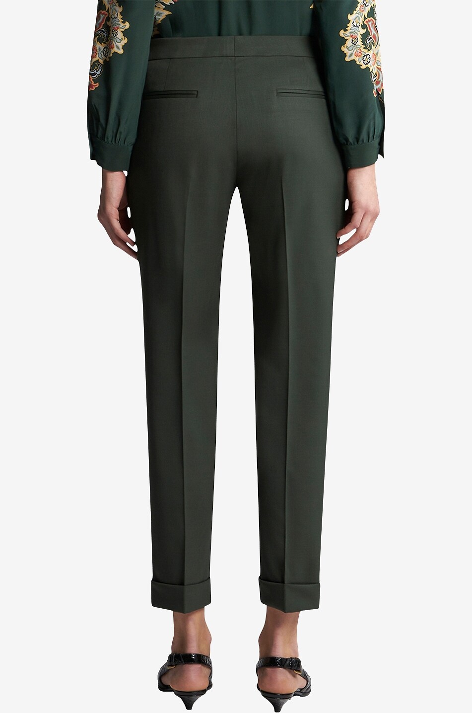 ETRO Zigarettenhose aus Wolltwill Damen DUNKELGRÜN 3