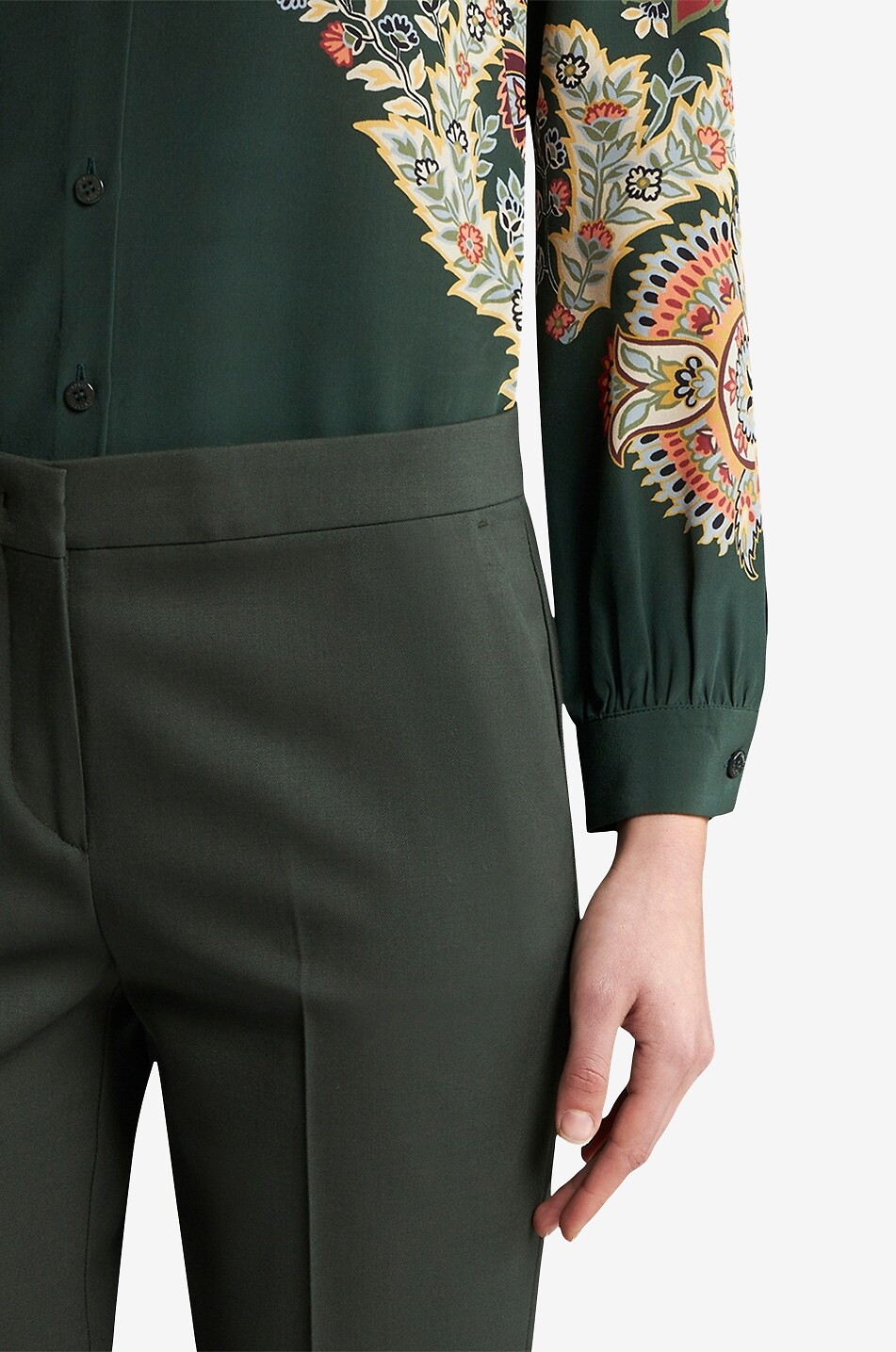 ETRO Zigarettenhose aus Wolltwill Damen DUNKELGRÜN 5