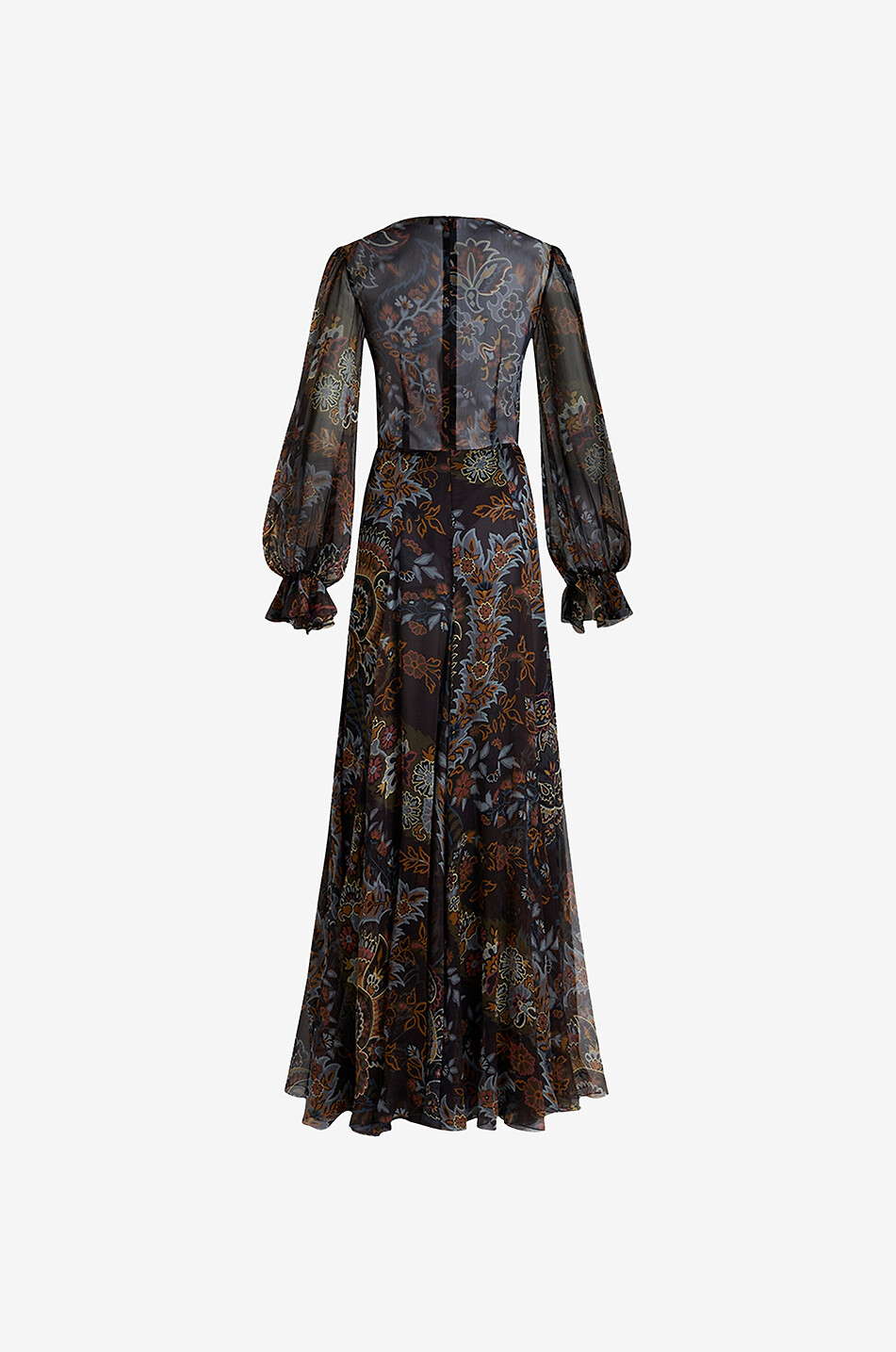 ETRO Langes Seidengeorgettekleid Paisley Florals Damen BUNT 2