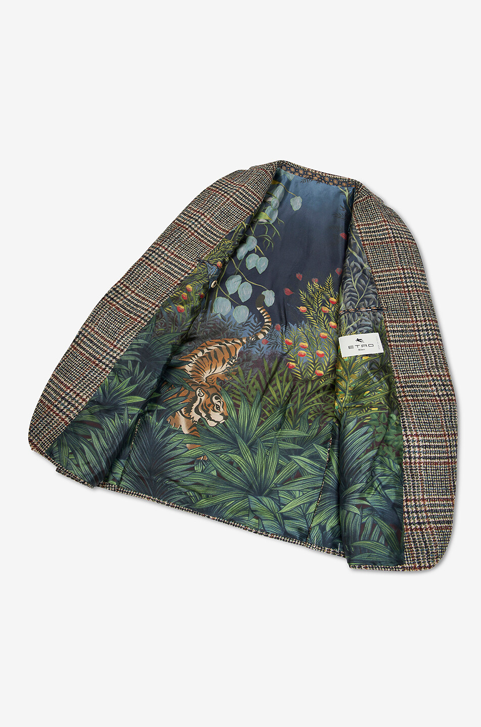 Einreihiger karierter Blazer aus Wolle und Alpaka