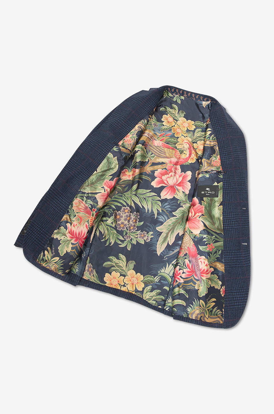 Cotton and wool glen check blazer