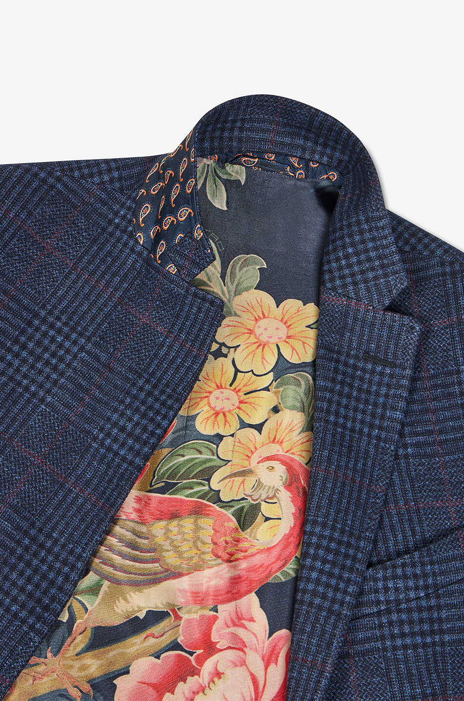 Cotton and wool glen check blazer