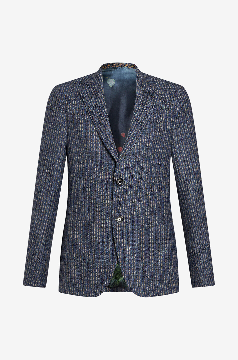 ETRO Wool and cashmere patterned blazer Men MEDIUM BLUE 1
