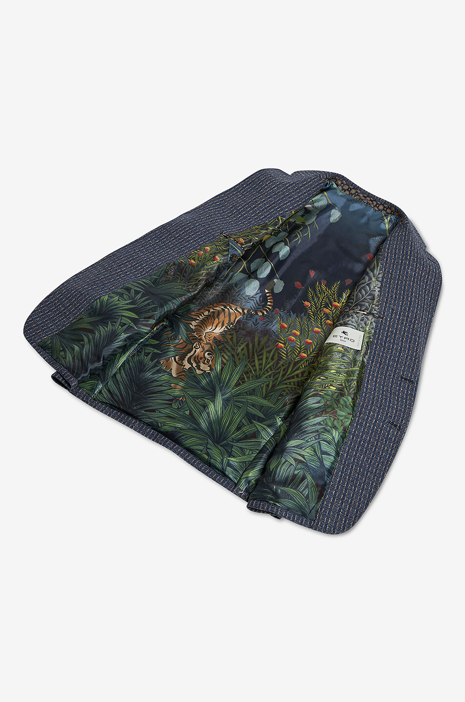 ETRO Wool and cashmere patterned blazer Men MEDIUM BLUE 3