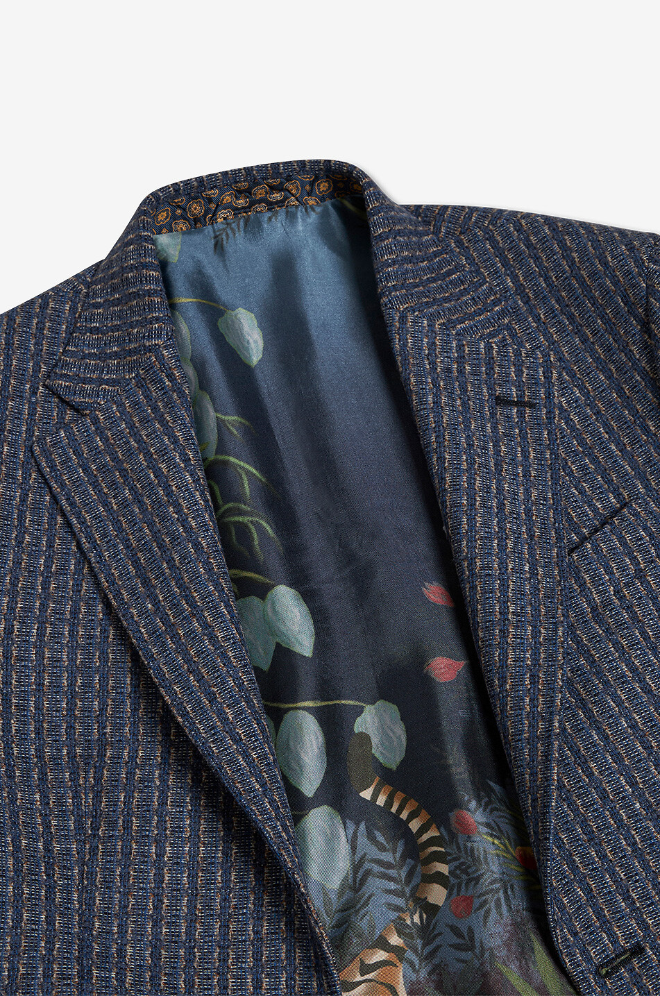 ETRO Wool and cashmere patterned blazer Men MEDIUM BLUE 5