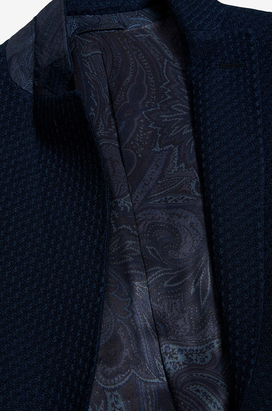ETRO Textured cotton knit fitted blazer Men DARK BLUE 6