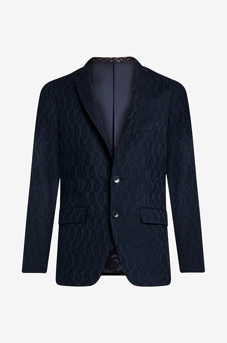 Baumwoll-Jacquard-Strickblazer Paisley
