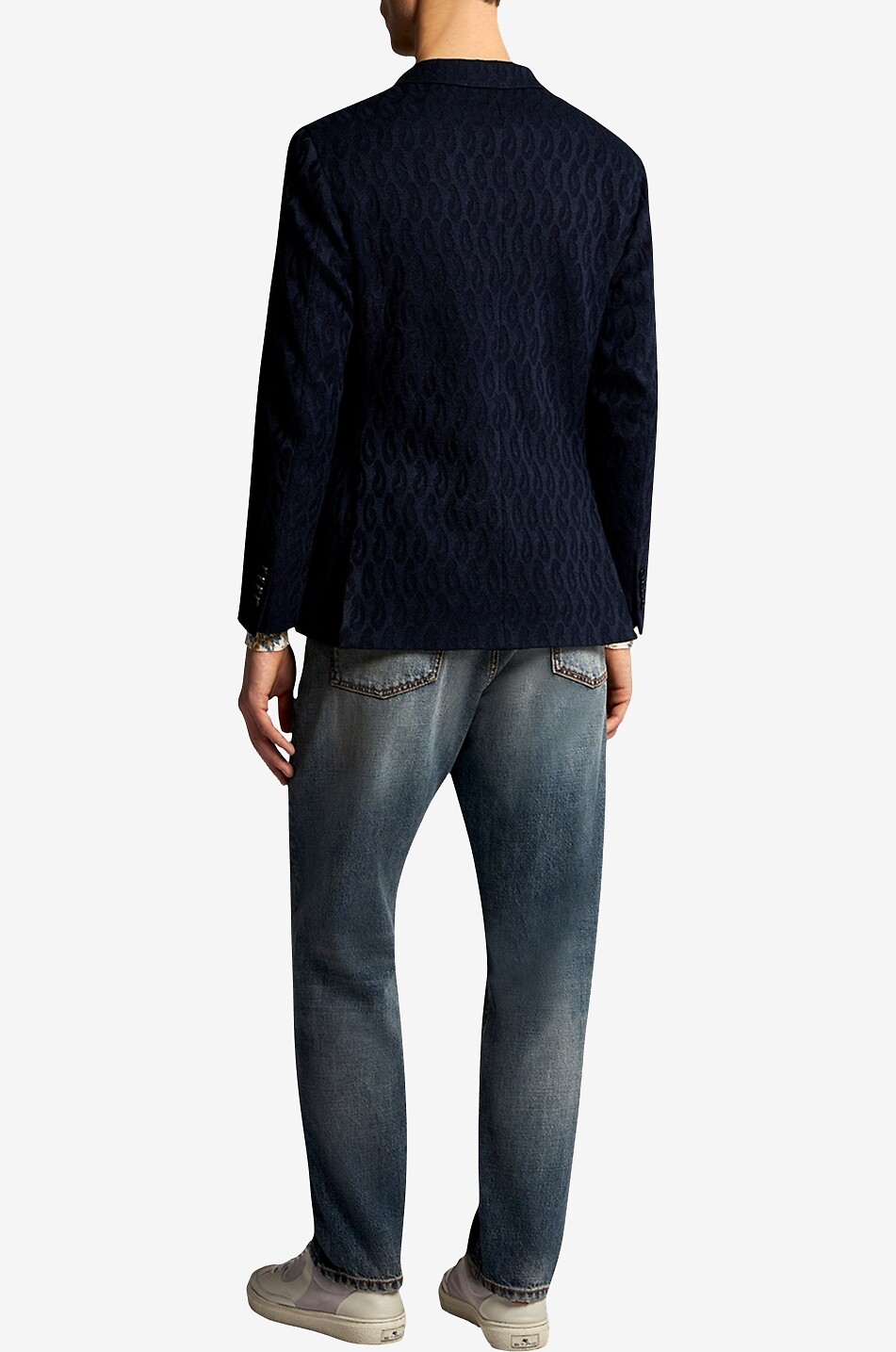 ETRO Blazer en maille jacquard de coton Paisley Homme BLEU FONCE 4