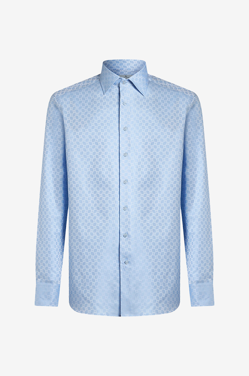 Langarm-Hemd aus Baumwolljacquard mit Medaillon-Motiv