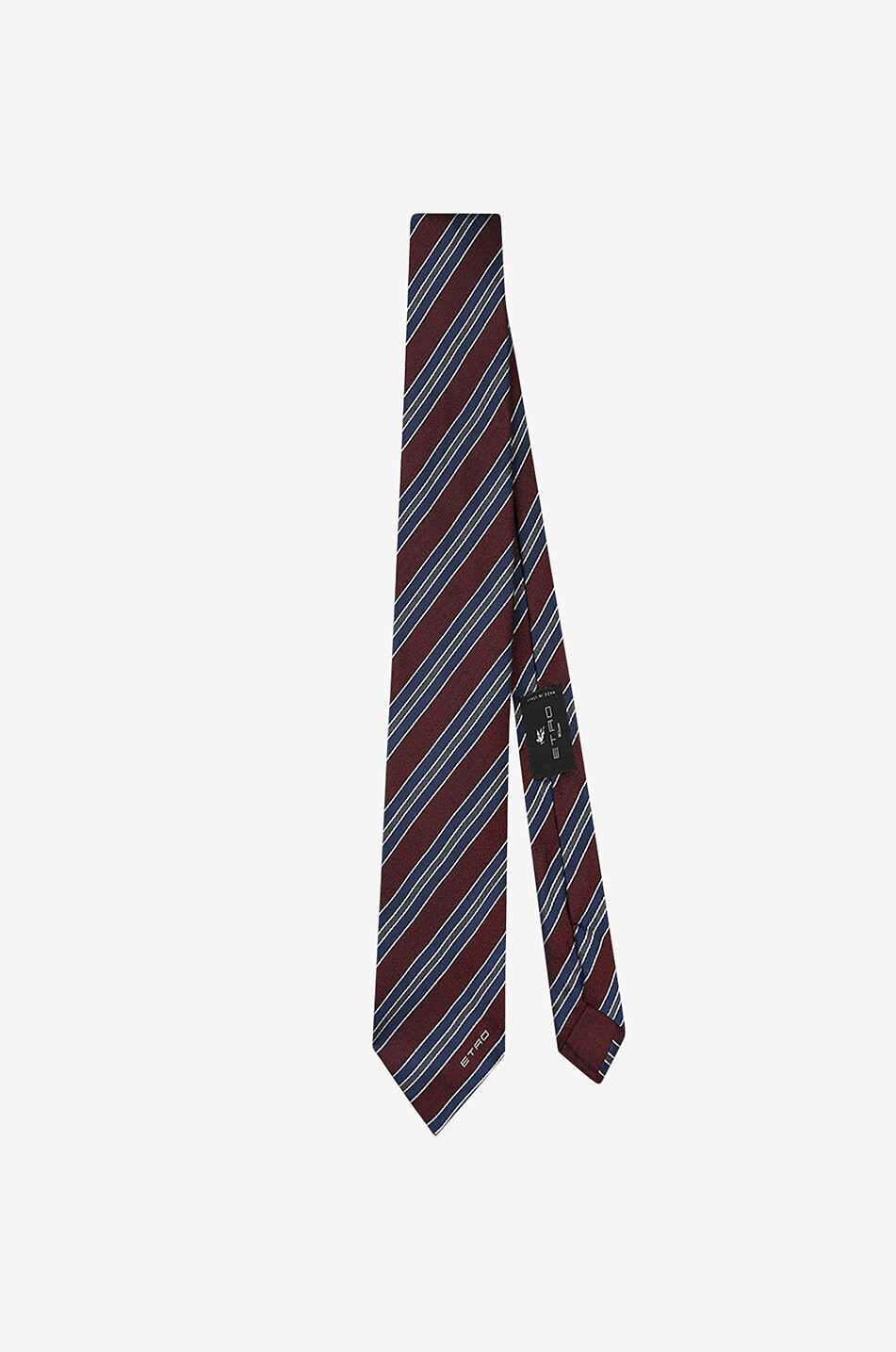 ETRO Seidenjacquard-Krawatte mit Diagonalstreifen Herren DUNKELROT 1