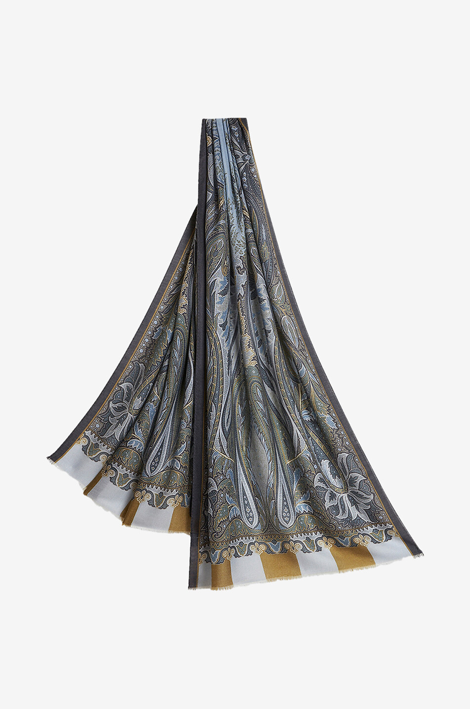 ETRO Webschal aus Kaschmirmix Paisley Herren HELLBLAU 1