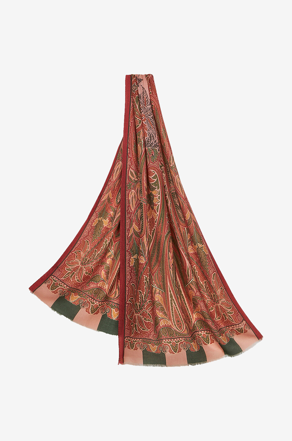 ETRO Webschal aus Kaschmirmix Paisley Herren DUNKELROT 1