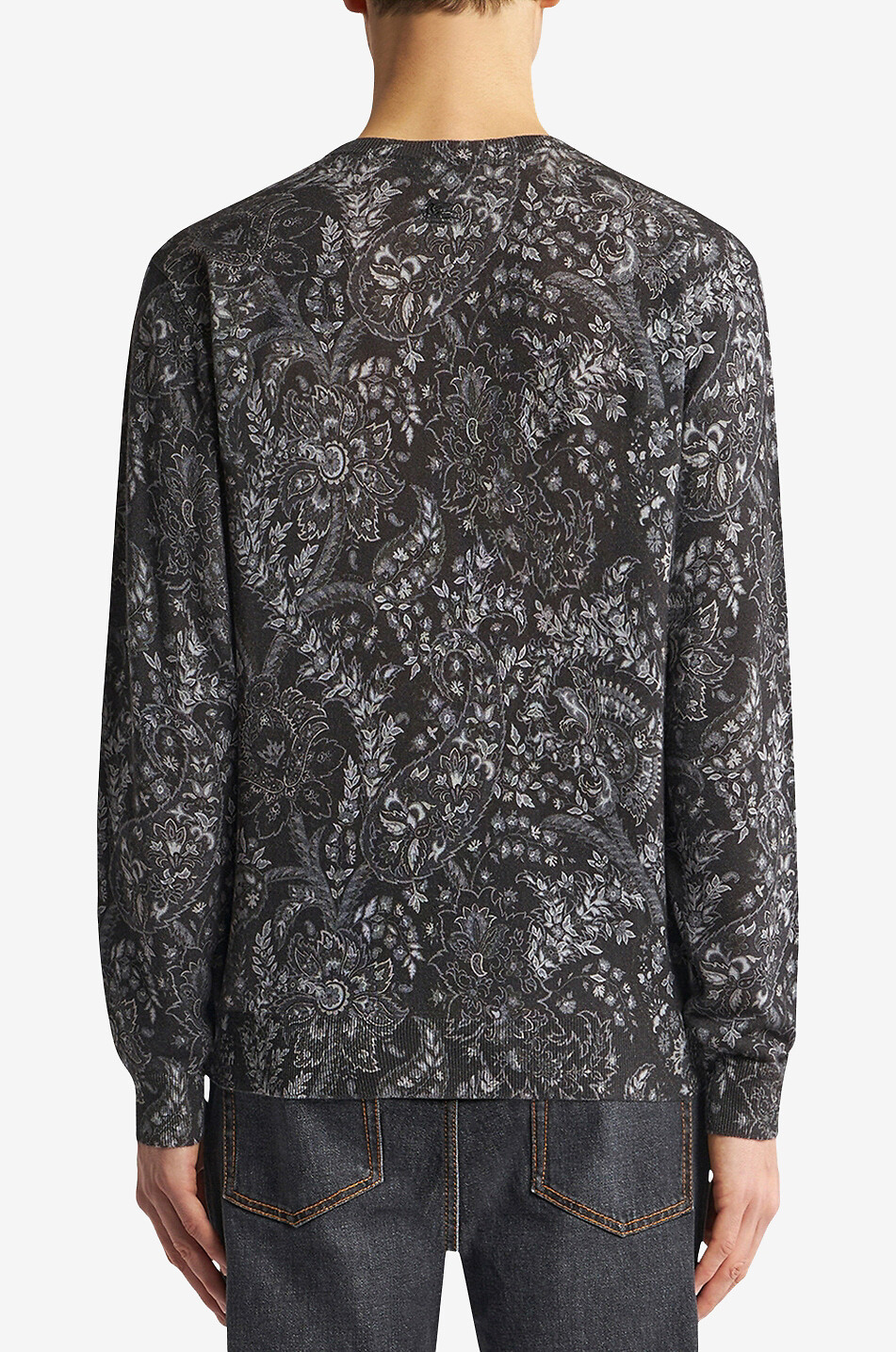 Pullover aus Seide und Kaschmir mit Blütenprint