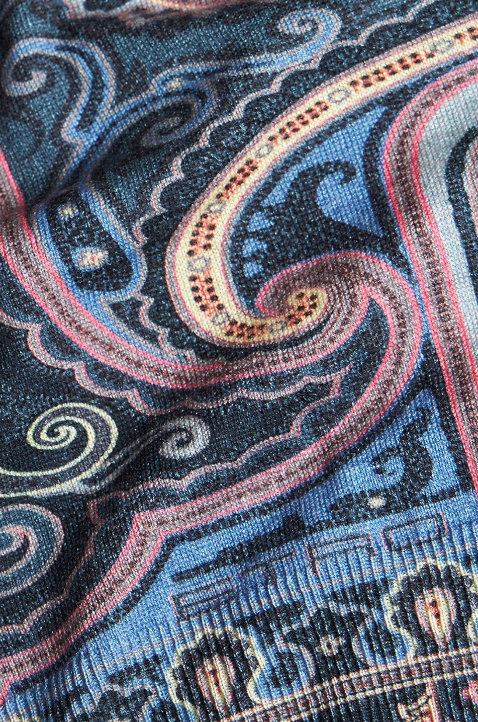 ETRO Pull en soie et cachemire motif tapis Homme BLEU FONCE 5