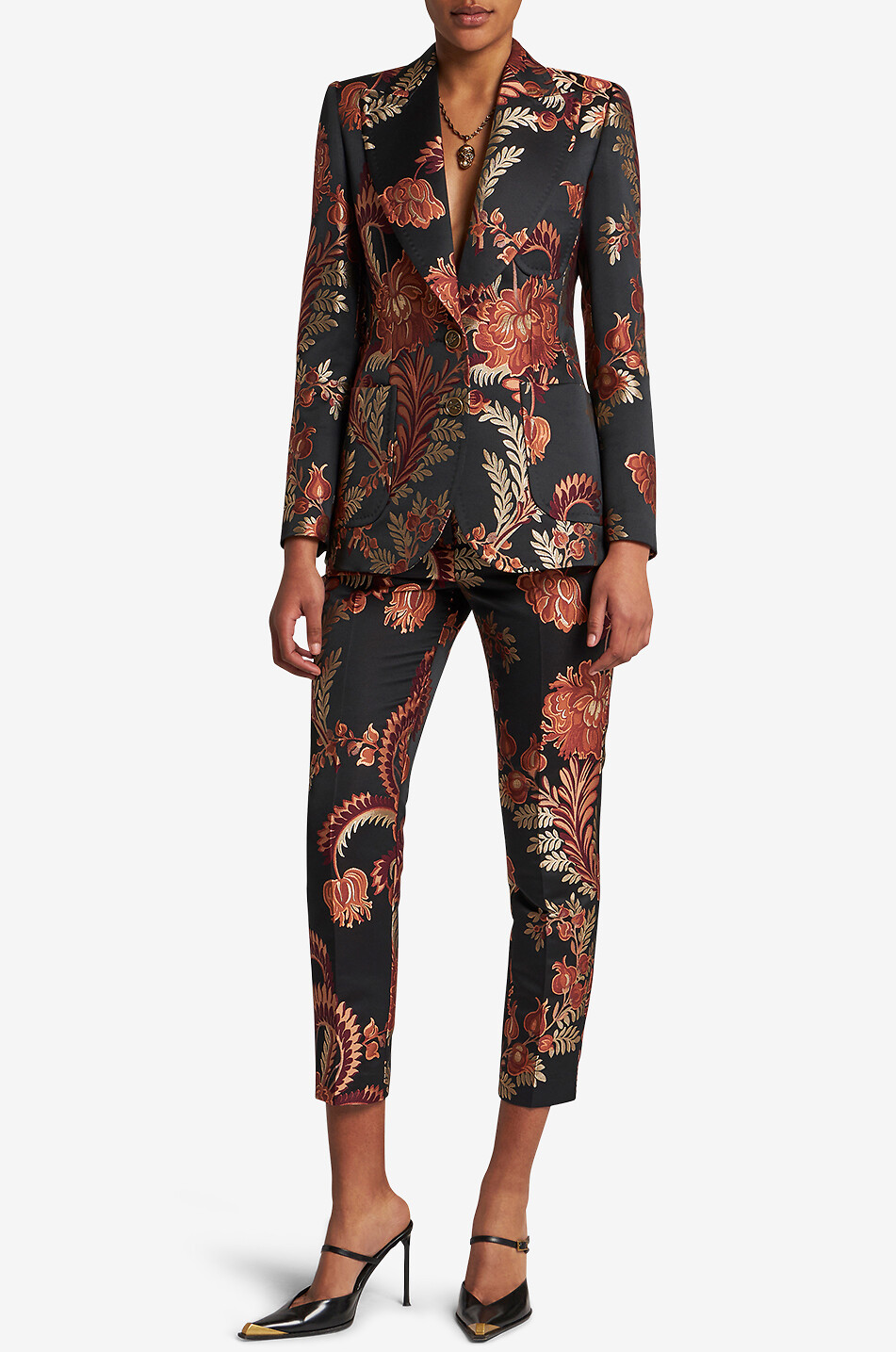 ETRO Fruit and flower patterned jacquard blazer Women MULTI COLOURED 2