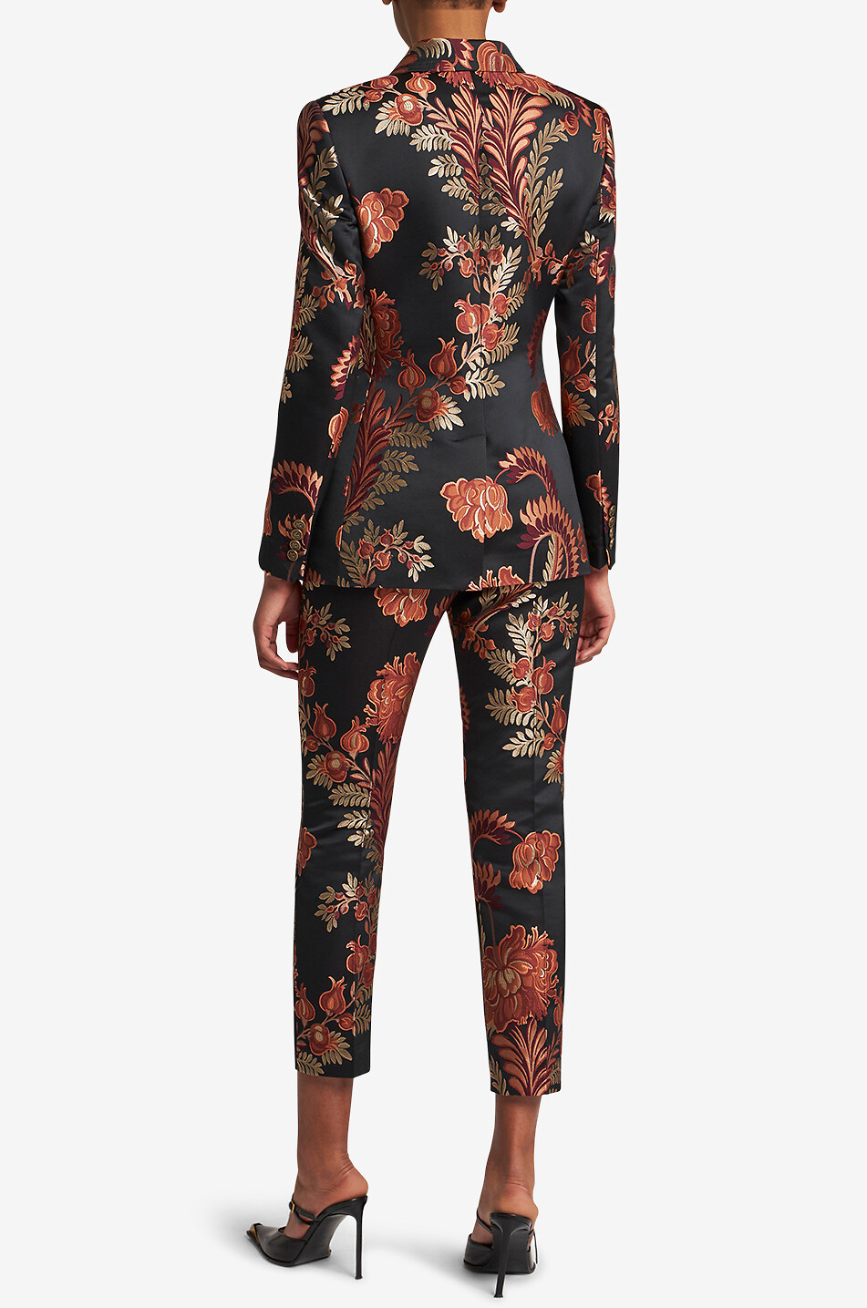 Blazer en jacquard à motifs fruits et fleurs