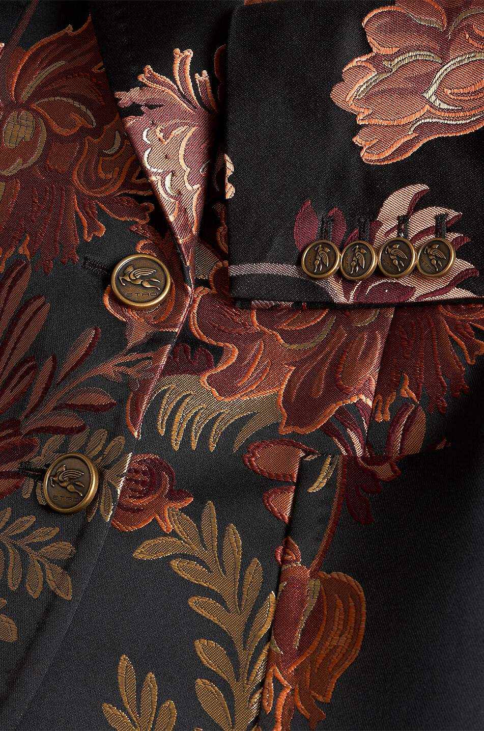 Blazer en jacquard à motifs fruits et fleurs