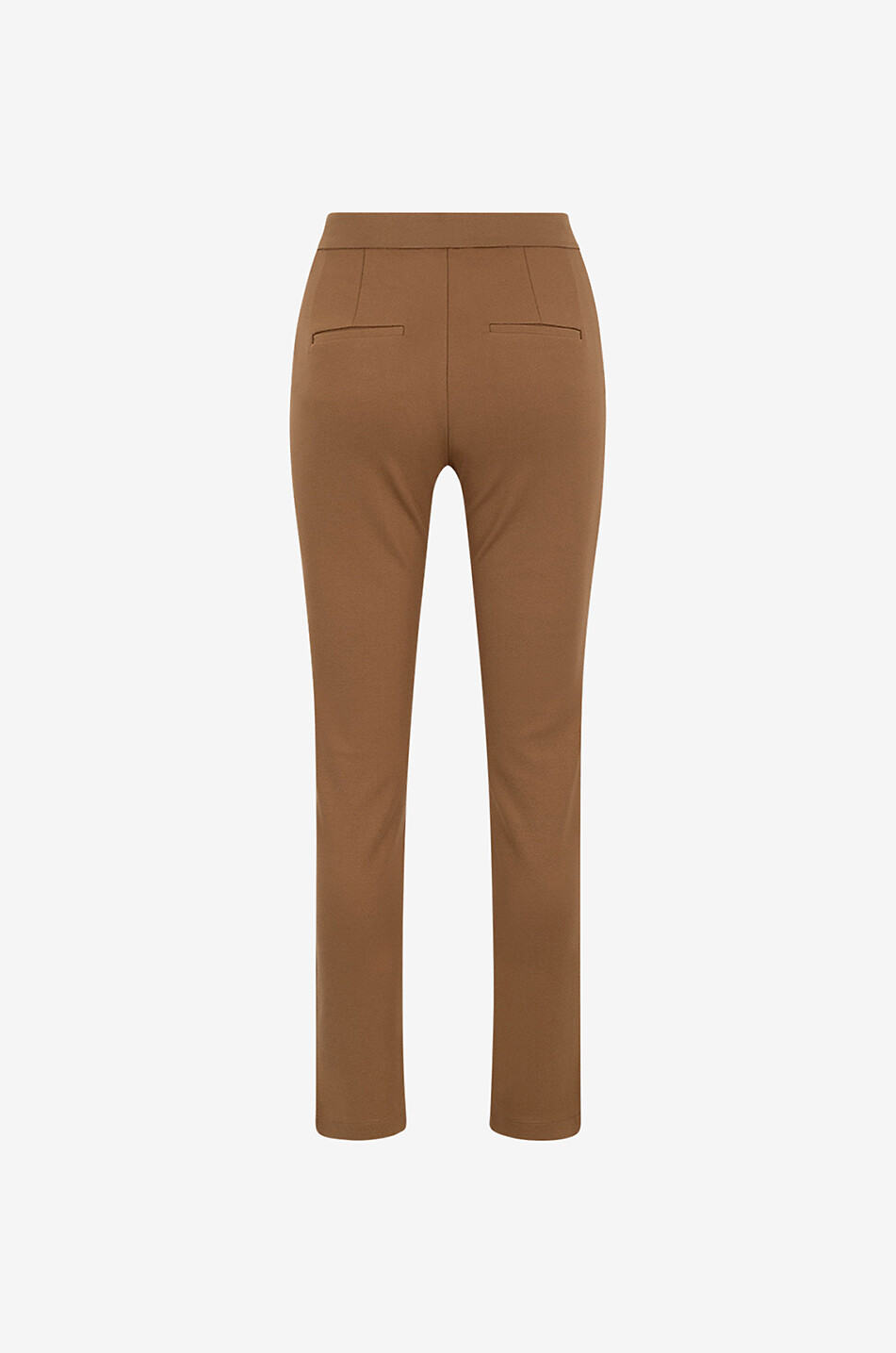 MAX MARA LEISURE Pantalon slim raccourci en jersey Punto Milano Ariano Femme Beige Foncé 2
