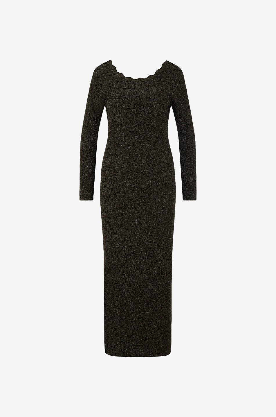 Louka long glittering knit dress with back cut-out