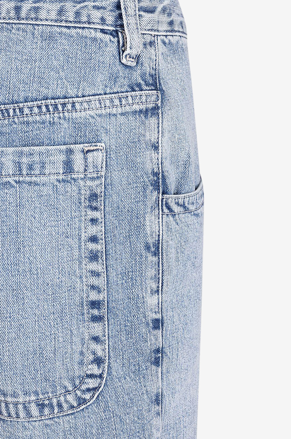 FRAME Short en denim The Skater Short Irvington Femme BLEU CLAIR 3