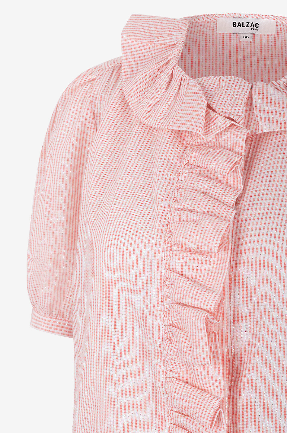Chemise en coton à rayures cinstillantes et volants Baignade