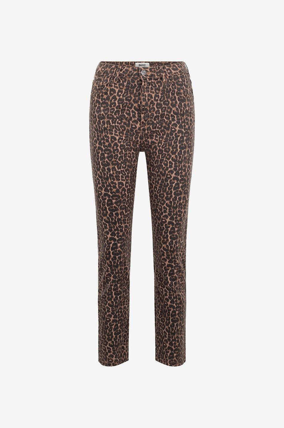 Austin leopard printed straight-leg cropped jeans