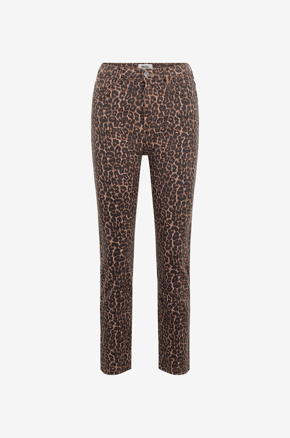 Austin leopard printed straight-leg cropped jeans