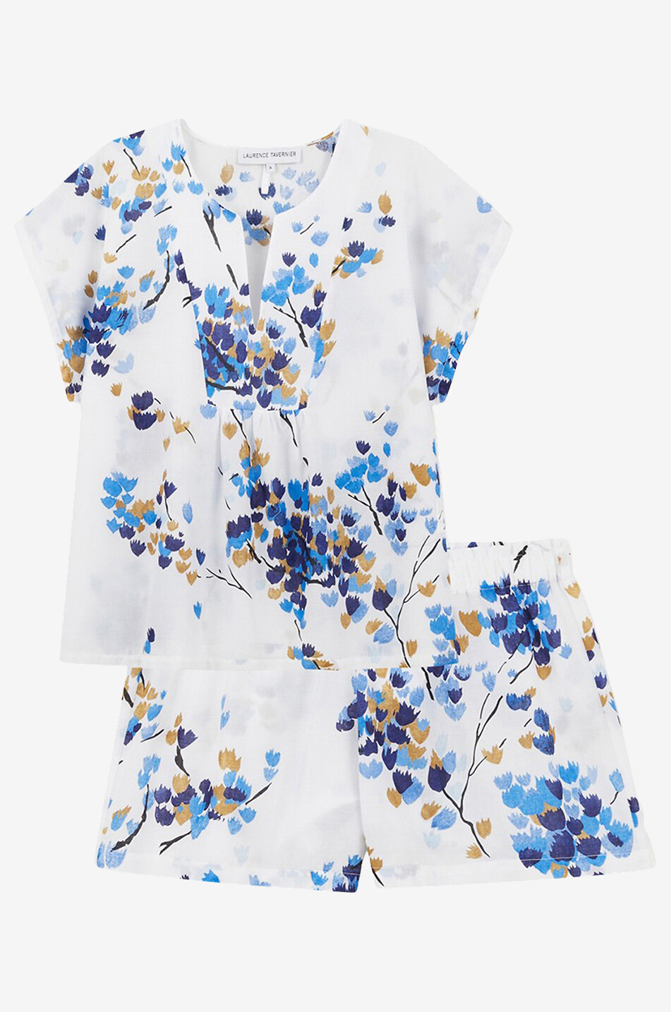 Ensemble de pyjama short en coton avec imprimé végétal Canopée