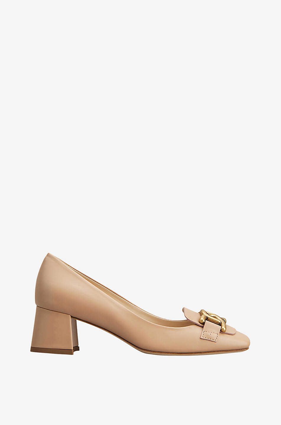 Escarpins en cuir lisse à talon carré Kate 50