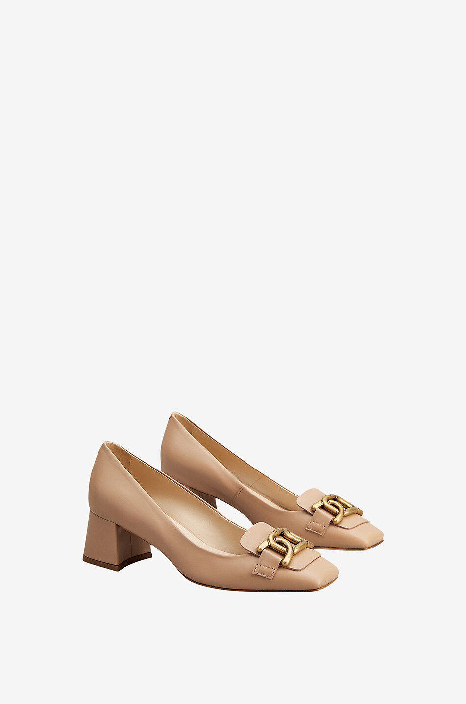 Escarpins en cuir lisse à talon carré Kate 50