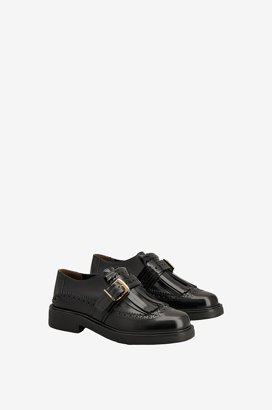 TOD'S Mocassins en cuir brossé à bride et franges Femme NOIR 2