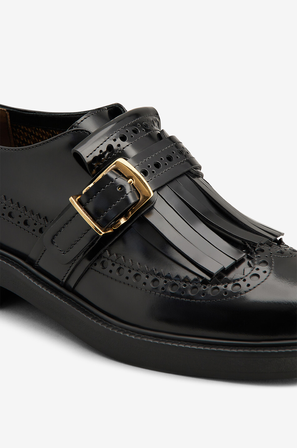 TOD'S Mocassins en cuir brossé à bride et franges Femme NOIR 5