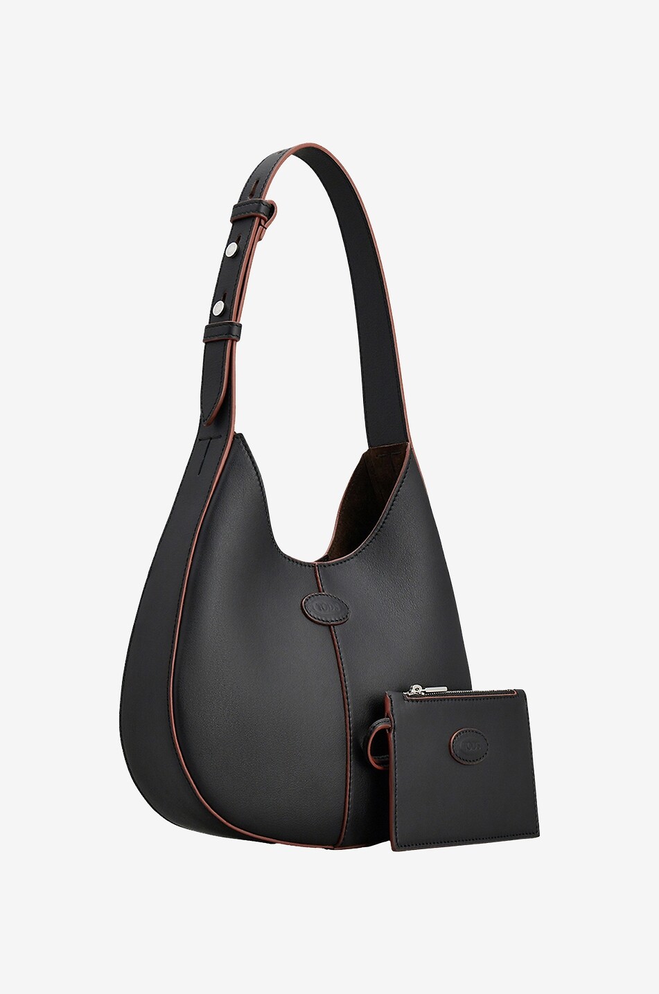 Schultertasche aus Glattleder Hobo Mini