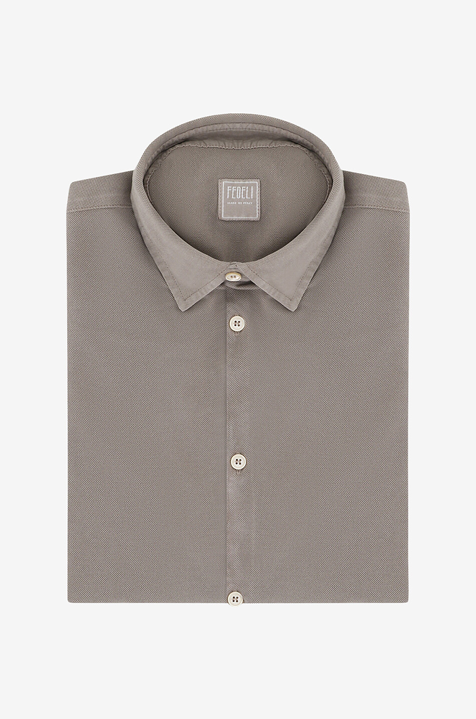 FEDELI Robert cotton piqué shirt Men [akeneo-beigefonce] 1
