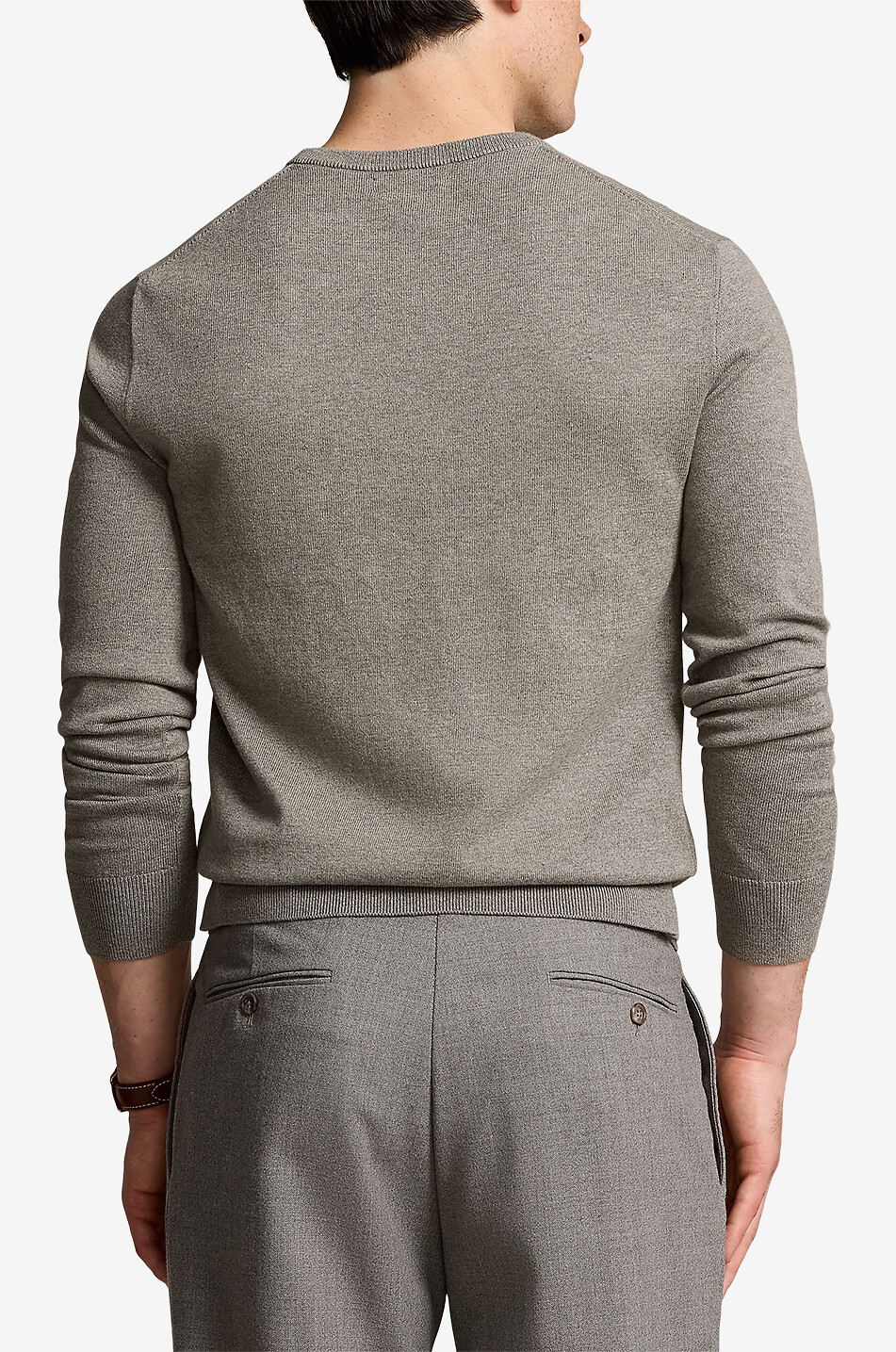 POLO RALPH LAUREN Pullover mit Rundhalsausschnitt aus Baumwolle und Kaschmir Pony Herren MITTELGRAU 3