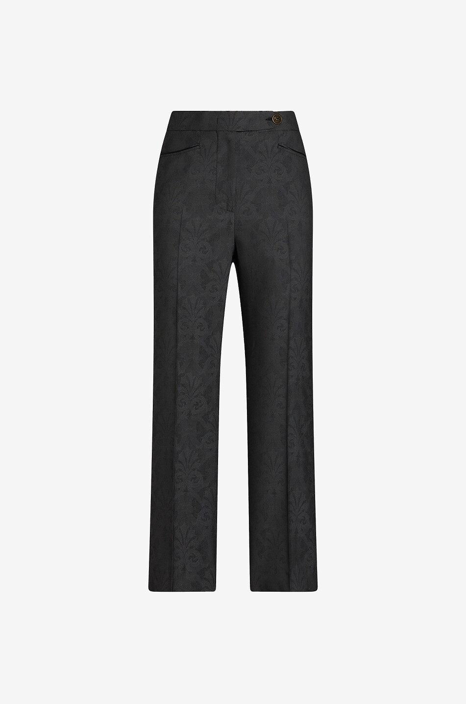 ETRO Verkürzte gerade Hose aus Woll-Jacquard mit Arabesken Damen GRAU 1