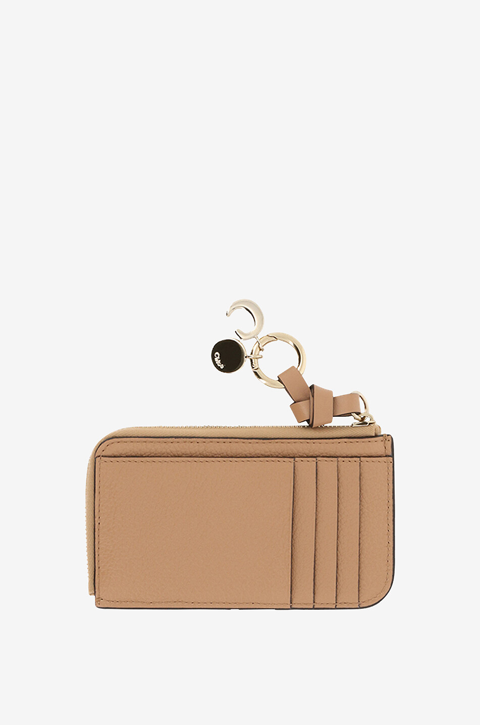 Porte-cartes zippé en cuir grainé Alphabet