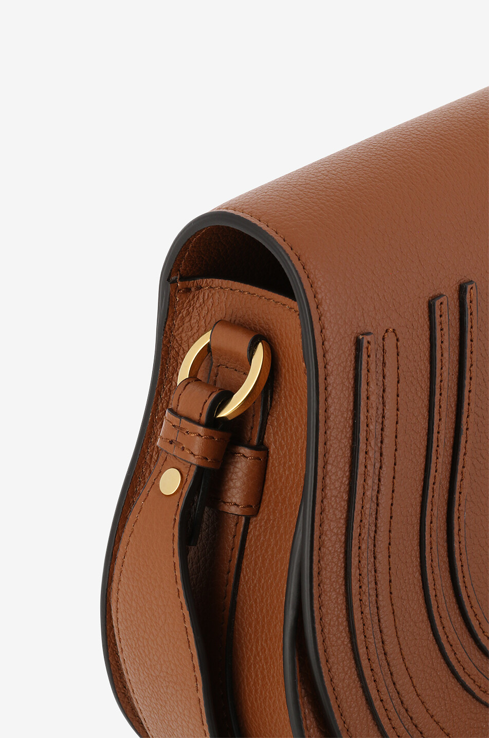CHLOE Schultertasche aus genarbtem leder Marcie Saddle Damen MITTELBRAUN 5